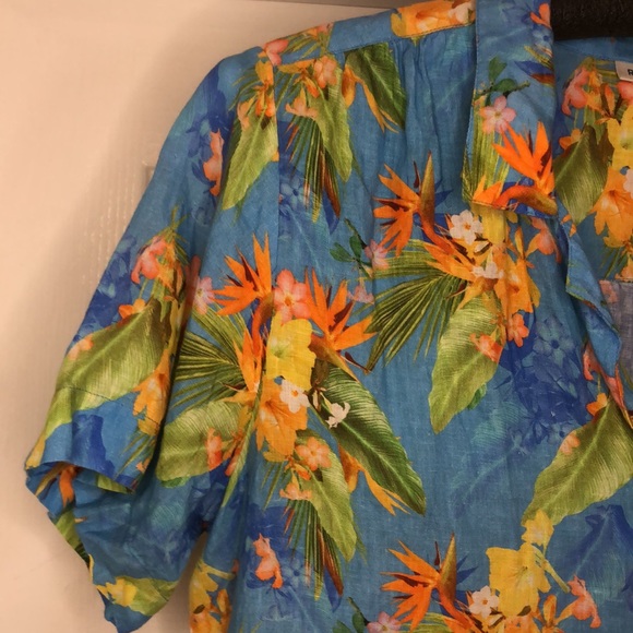 Roller Rabbit Linen Blend Tropical Shirt Size L - Picture 4 of 7